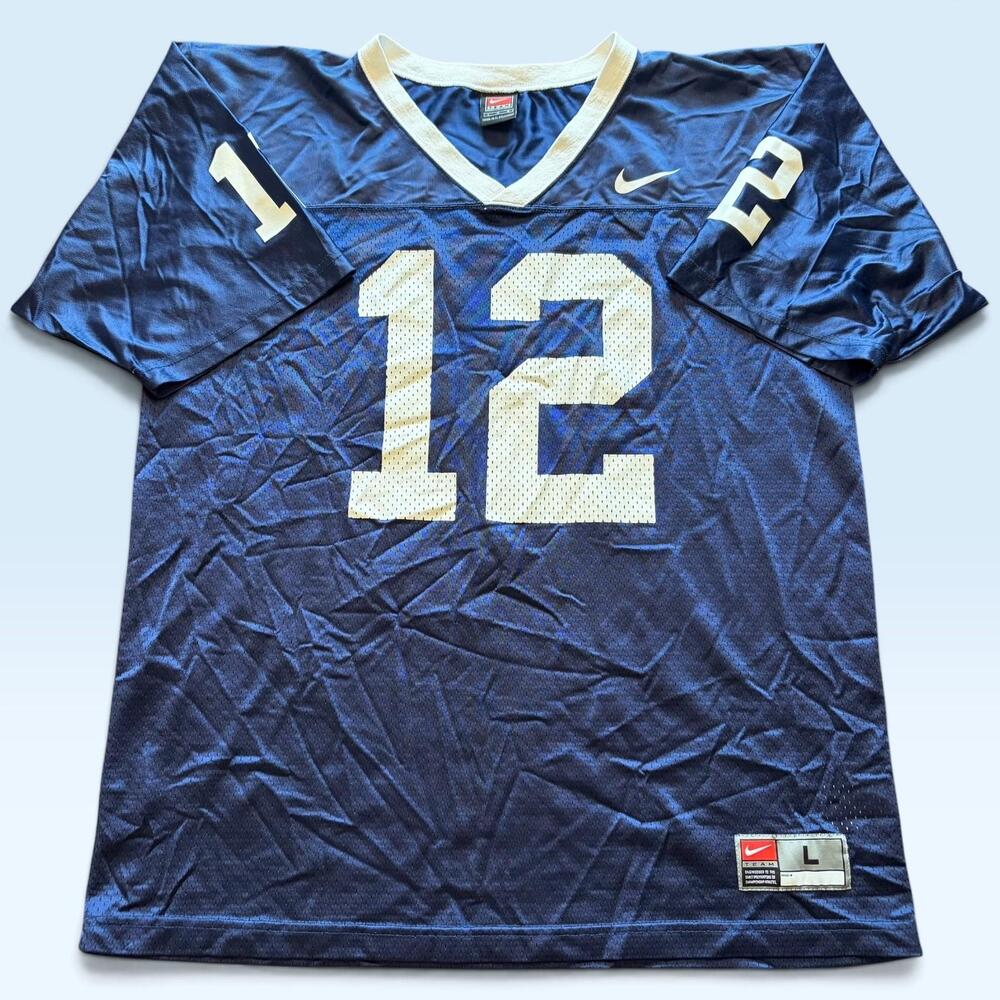 Nike Penn State PSU Team Football Jersey Mens Large Blue Mesh 12 Shirt